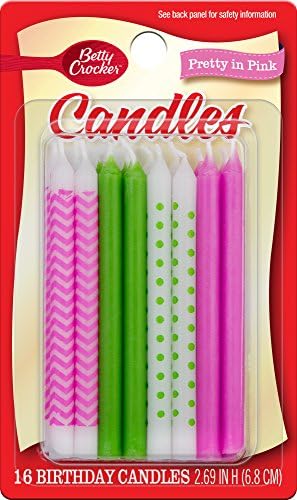 Betty Crocker Pretty in Pink Birthday, 2.75 Inch (Pack of 16)