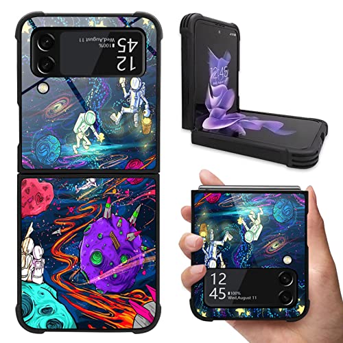 Carloca Compatible With Samsung Galaxy Z Flip 3 5G Case,Trippy Psychedelic Star Astronaut Samsung Galaxy Z Flip 3 5G Cases,Fashion Graphic Design Shockproof Anti-Scratch Drop Samsung Z Flip 3 5G #TOP21