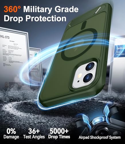 Image of Magnetic Compatible with iPhone 11 Phone Case, [Built-in Invisible Kickstand][Compatible with MagSafe] [Military Grade Shockproof] Slim Translucent Matte Phone Case for iPhone 11 6.1 inch