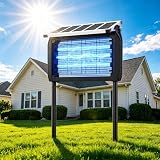 GooQand Lampada Antizanzare Elettrica Solare,Zanzariera Elettrica da Esterno 4000V, Ricarica Solare e USB,UV 10W, IPX5 Anti Mosche Elettrico Impermeabile, Ideale per Patio, Giardino e Campeggio