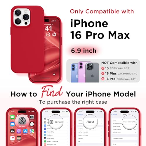 Image of GolbinBox Magnetic for iPhone 16 Pro Max Case, Silicone Cover, Red
