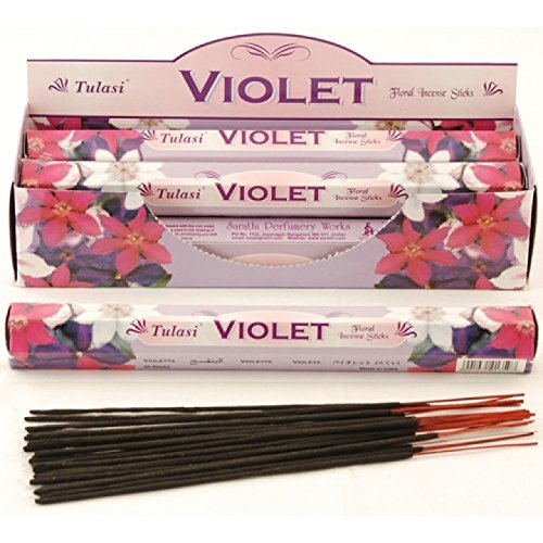 Image of Tulasi Incense Sticks (Violet) - 20 Stick Hex Pack