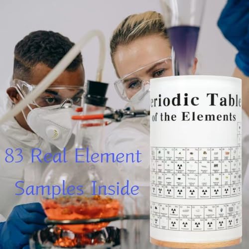 Image of Periodic Table of Elements Pen Holder, Stationery Organizer for Office Desk,Periodic Table with Real Samples,Gift for Kid Students Teacher Science Lovers