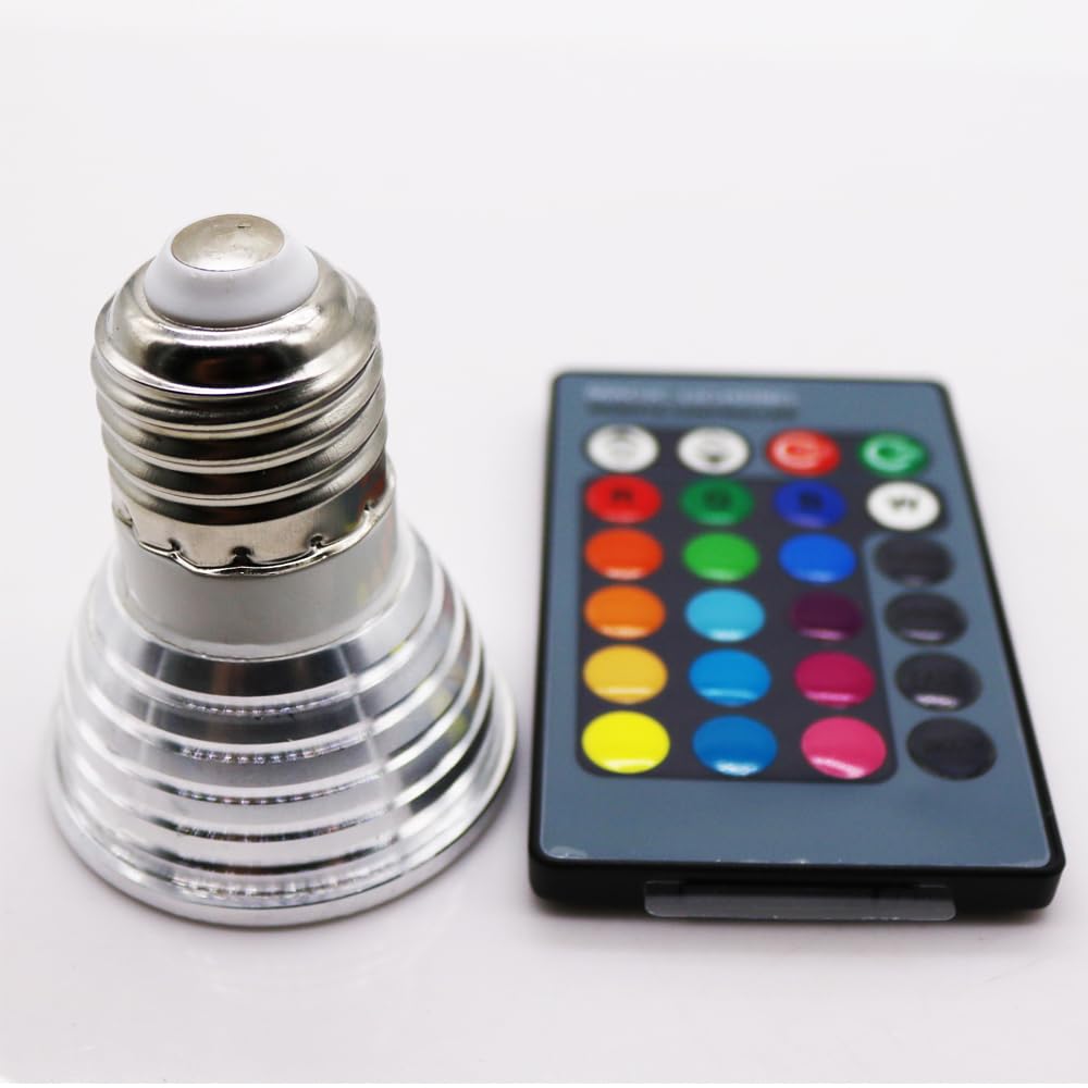 3W Bombilla inteligente E27,Regulable Cambio de Color Bombilla Led con mando,para Hogar, Decoración, Bar, Fiesta (12 Unidad)