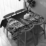 UREJD Linen Tablecloth 152x228 cm,Rayos de luz en la Gran Vía, la Principal Calle Comercial de Madrid por la,Washable Outdoor Table Anti-Stain Dining Table Decorative for,Christmas,Parties,Birthdays