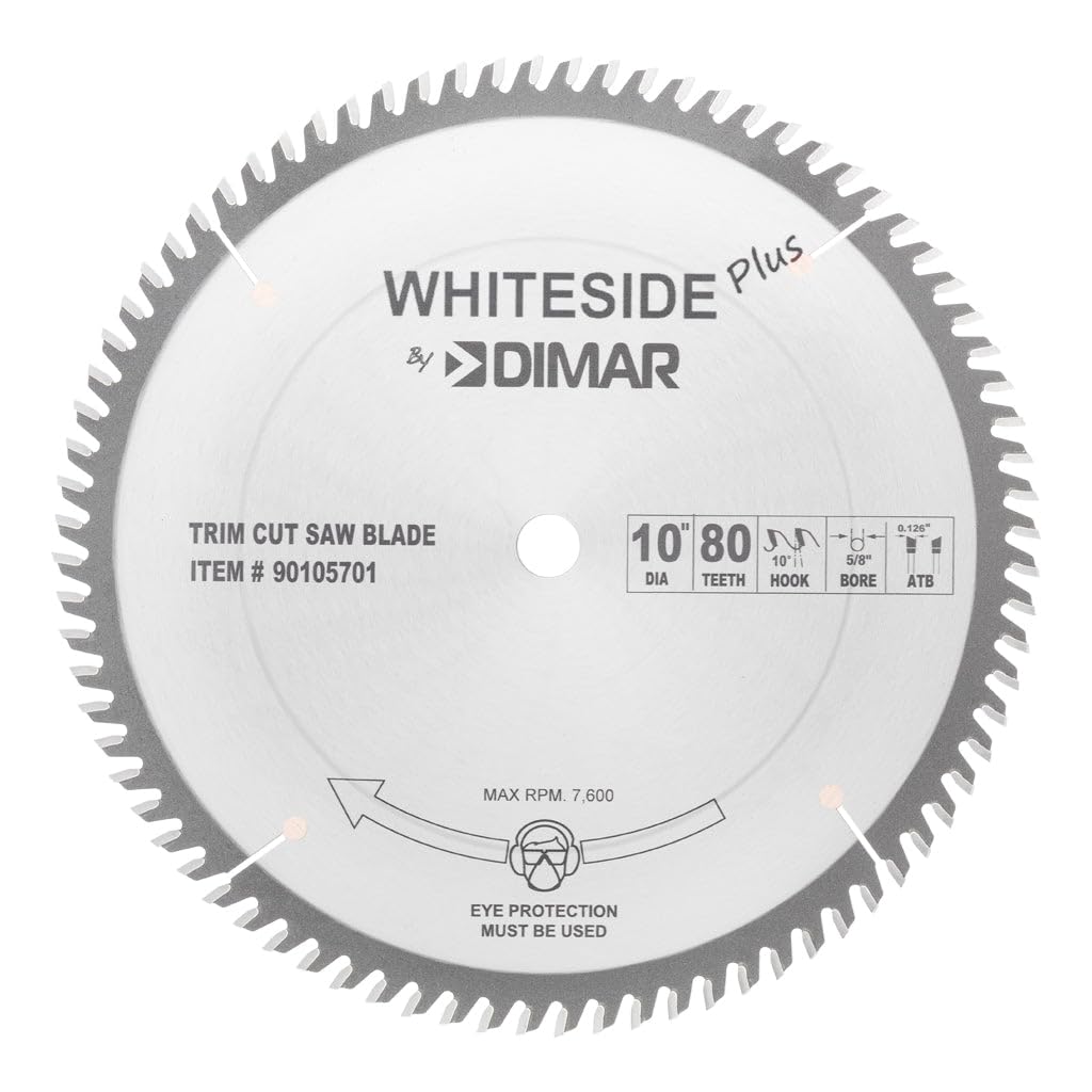 Whiteside Trim Cut Saw Blade 10" 80 Tooth 5/8" Bore ATB Grind