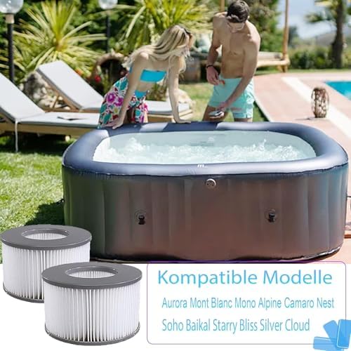 KGC Ersatz Filterkartuschen für MSpa Filter, Ersatzfilter kompatibel mit Whirlpool MSpa Modelle ab 2020, Filterkartusche Wasserfilter für Aufblasbare Pools,Heiße U-Boote und Spa (12 PCS)