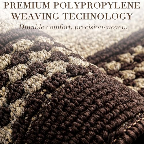 Image of hicorfe Door mat,Dirt Trapper Absorbent Non-Slip Welcome mat (Brown, 20 inchx32 inch(Rectangular))