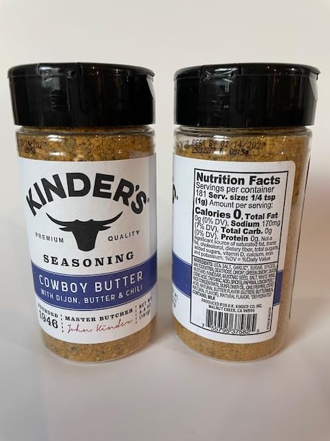 Seasoning Set, KINDERS, Prime Rib, Prime Steak, Brown Sugar, Buttery Poultry Blend, Cowboy Butter, Variety 5 Count Bundle Seasonings Rubs Spices (26.4oz) + credit card style opener (6 items)!