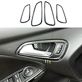 ruihe 4pcs Carbon Fiber Color Stainless Steel Inner Door Open Handle Trim Cover Fit for Ford Focus ST RS MK3 2015-2018 American Version