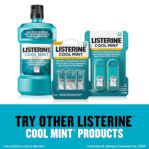 image for Listerine Cool Mint Pocketmist, Oral Care Mist for Fresh Breath, Non-A