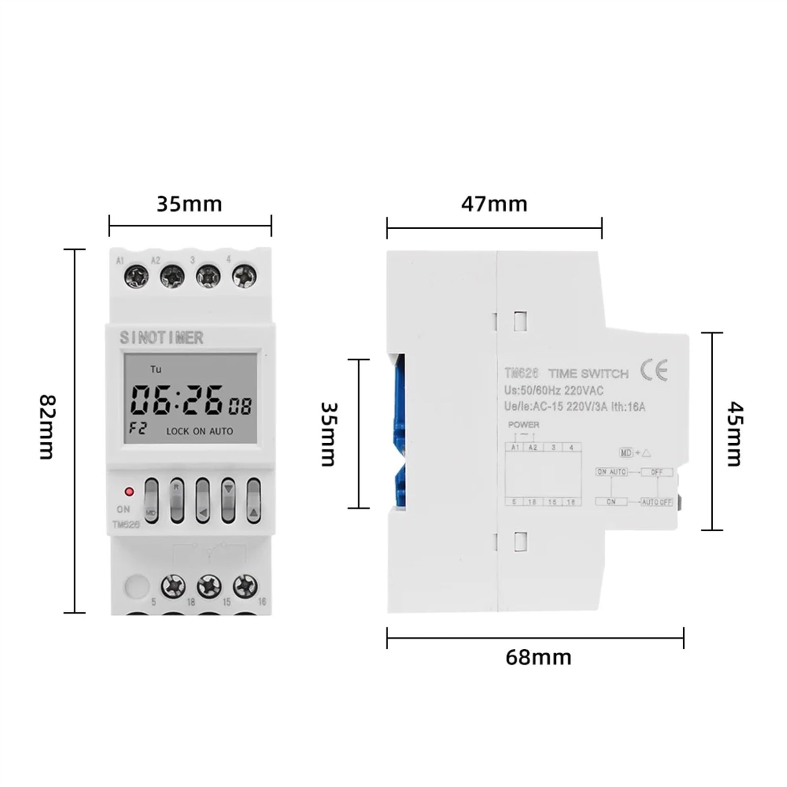 12 V Salida de Dos Grupos Control Separado 7 días Semanal Programable 2 Canales Temporizador Tiempo de Interruptor Min. Reloj de intervalo de 1 Segundo