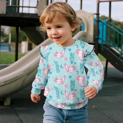 Girls Sweatshirt Toddler Ruffle Long Sleeve Shirts Oversized Crewneck Pullover Tops3