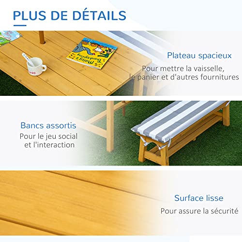 Table basse carrée de jardin Outsunny petite table d'appoint métal noir - 7