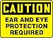 Accuform MPPA608VS Adhesive Vinyl Safety Sign, Legend"Caution Ear and Eye Protection Required", 10" Length x 14" Width x 0.004" Thickness, Black on Yellow