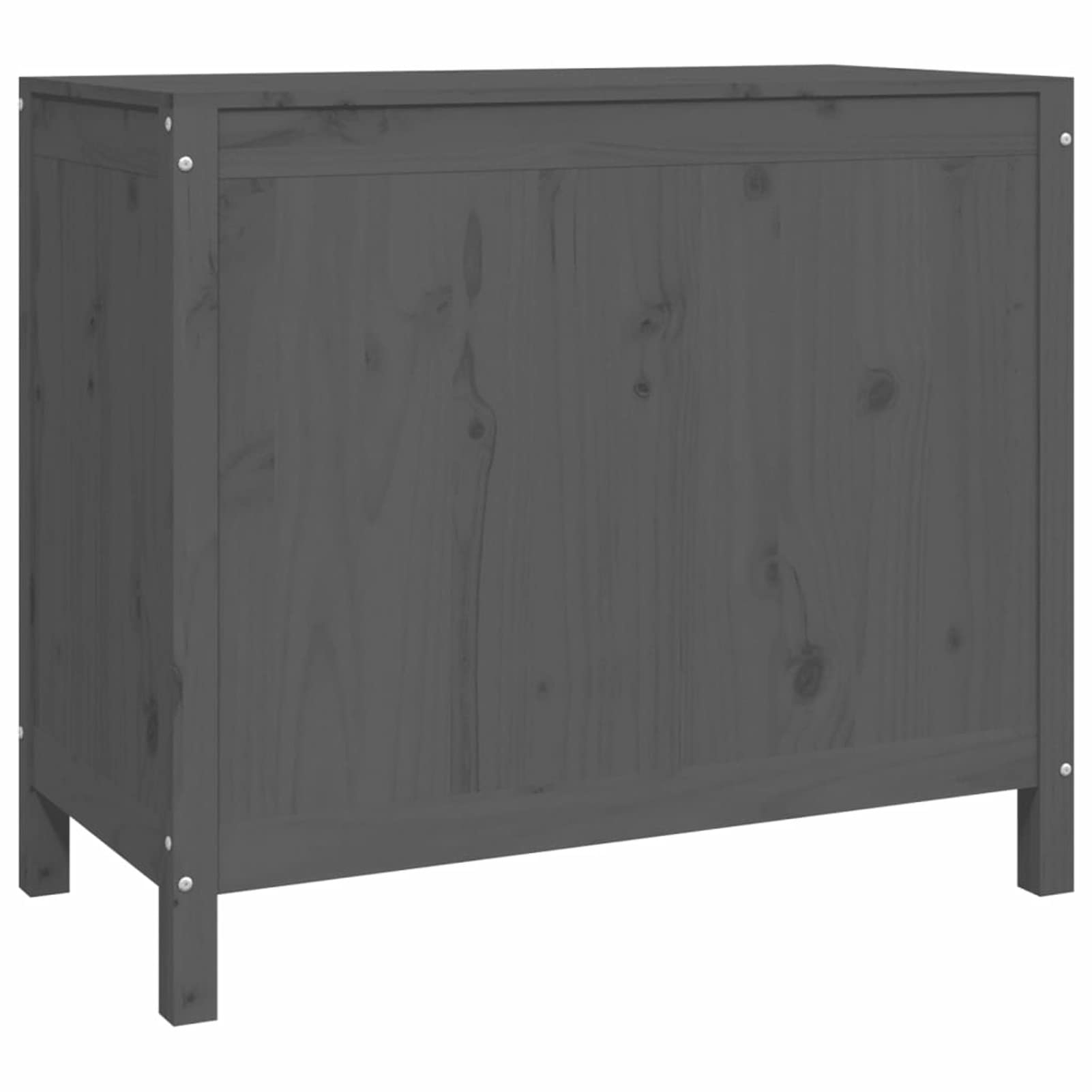 Homgoday Caja para la colada gris 88,5 x 44 x 76 cm madera maciza de pino, muebles, baúles y baúles, contenedor de jardín, porta herramientas de jardín, puf de exterior, baúl de exterior