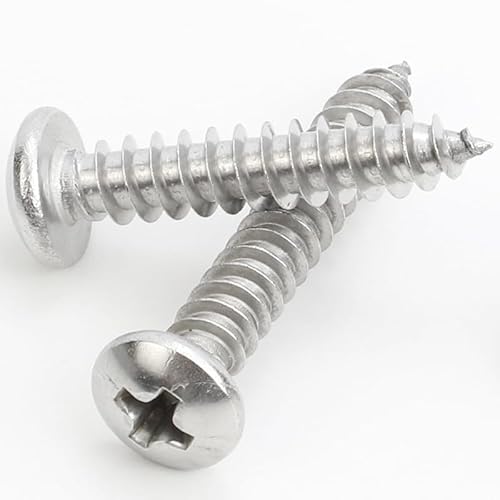 500Pcs 304 Stainless Steel Self-Tapping Screws, Pan Head Cross Drive, M1 Size, Mini Machine Screws for DIY & Electronics (2.5mm)