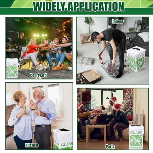 Image of Resurhang 6 Pcs Broken Glass Disposal Box 12 inch l x 12 inch w x 20 inch h Floor Model Laboratory Glass Disposal Cardboard Box Container Bins Trash Cans Cartons for Party Broken Bottle