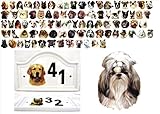 Décorée à la main au Royaume-Uni avec de superbes Shih Tzu et numéro/s.