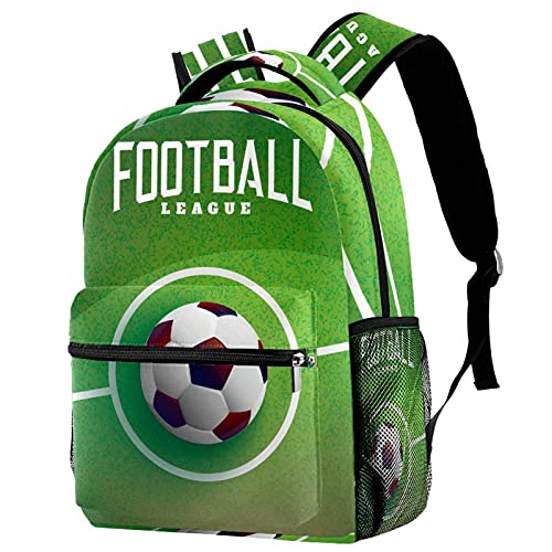 Sac de football avec herbe verte et rangements gourde pour filles garçons