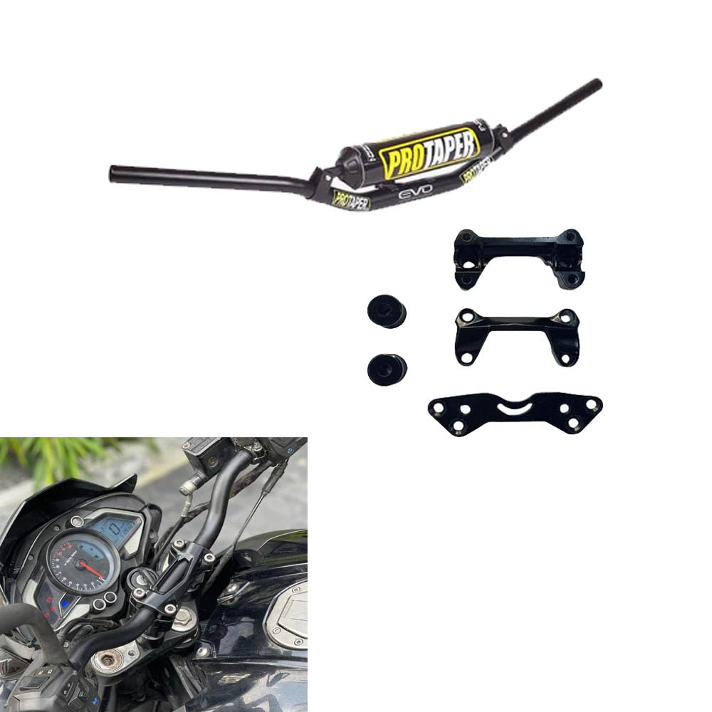 Vagary Pro Taper EVO Motorcycle Handle bar Risers and Mounting Kit for Bajaj Ns 200 (Black)