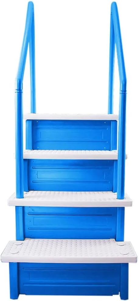 Aqua Select Anti-Slip in-Pool Steps | Blue/White Steps | for Above Ground Swimming Pools | Can Mount to Decks 48" to 54" H | Safety Stairs Capacity Up to 350 lbs