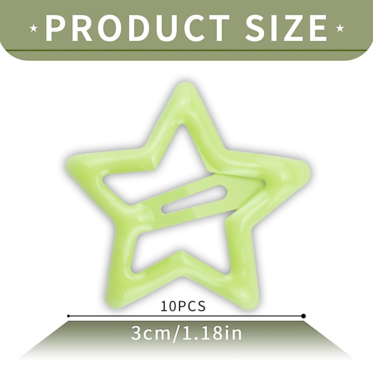 Star Hair Clips, Light Green, Small, Set of 10, Hair Accessories for Women and Girls, Y2K Fashion and Party, Non-slip Hollow Glitter Barrettes - Image 7