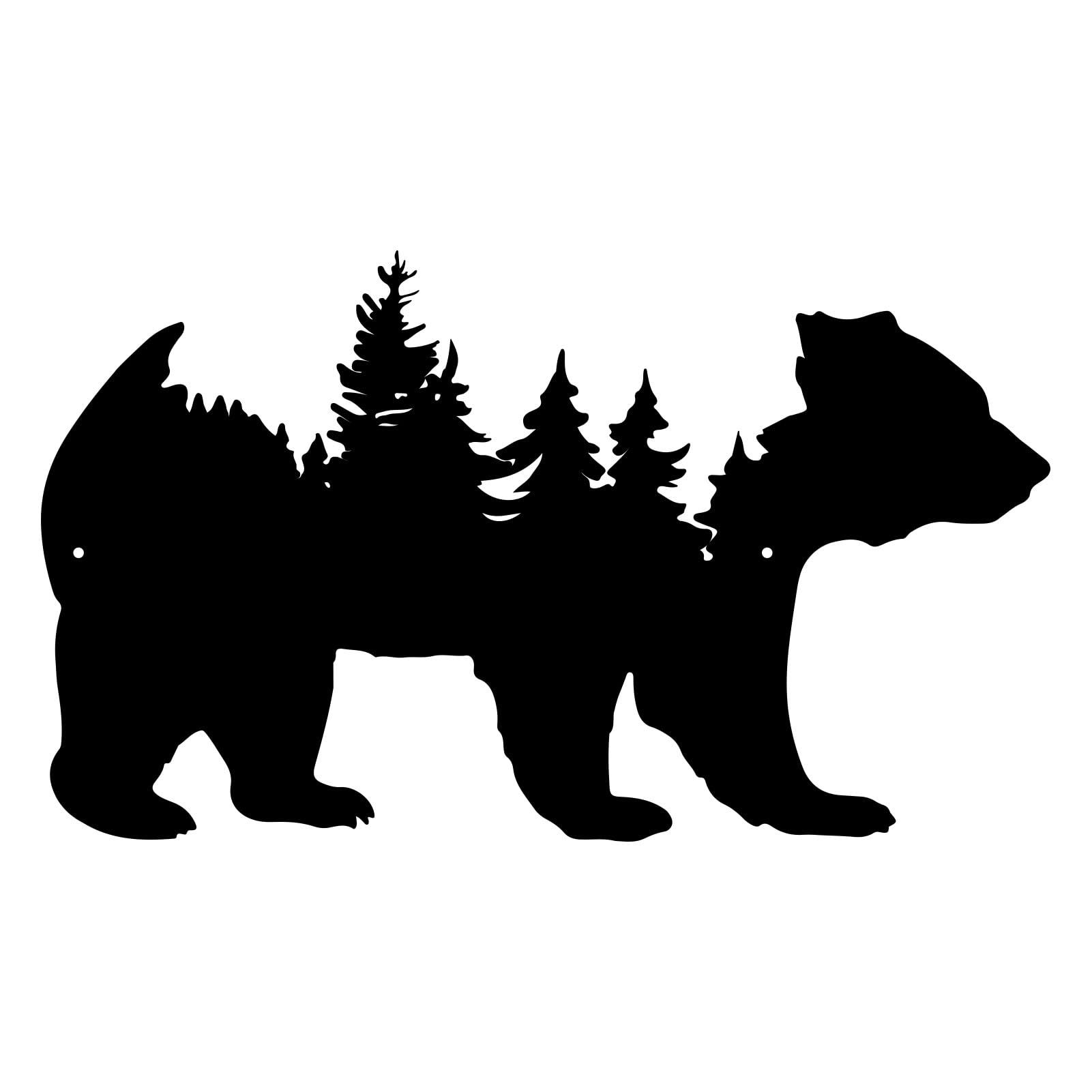Resama Metal Wall Art Forest Modern Pine Tree Animal Bear Rustic Art Decor Wilderness Decoration Mountain Ornaments for Living Room Bedroom Indoor and Outdoor Supplies(Black) โ image 1