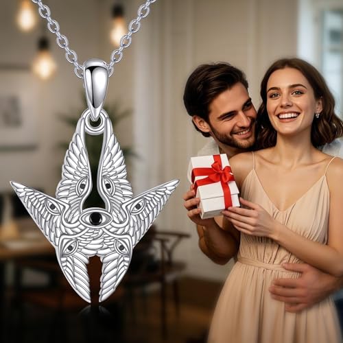 Angel Necklace Sterling Silver Biblically Angels Pendant Saints Jewelry Birthday Gifts for Women Men4