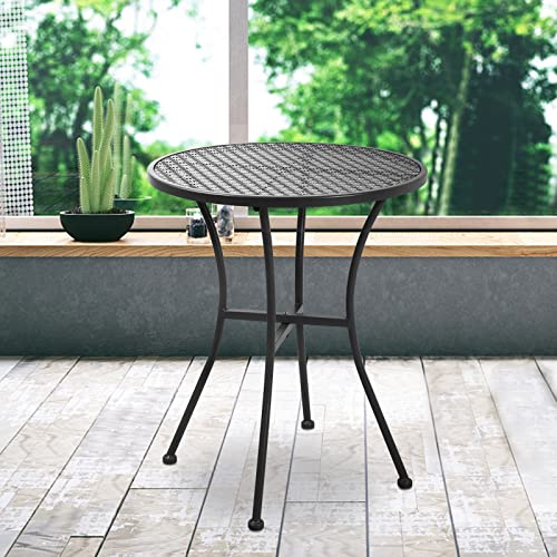 Outogether Steel Metal Round Table For Outdoor Patio,Coffee Table (Black) #TOP6