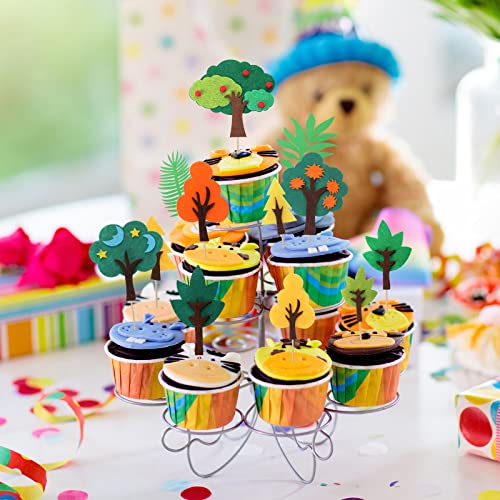 26 Pcs Jungle Animal Cake Toppers Animals Happy Birthday Cake Decorations Wild One Party Cupcake Topper Zoo Animals Cake Toppers Picks For Wild 1St Baby Shower, Jungle Theme Birthday Party #TOP3