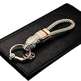 Leather Cord Key Chain Car Keychain Detachable Car & Home Keychain Leopard Head Car Keychain Metal Leopard Head with Blue Diamond Eyes Creative Metal Leather Rope Car Pendant,Gold