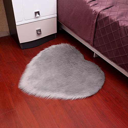 Tapis cœur en laine artificielle de mouton premium pour magnifique maison 150X180