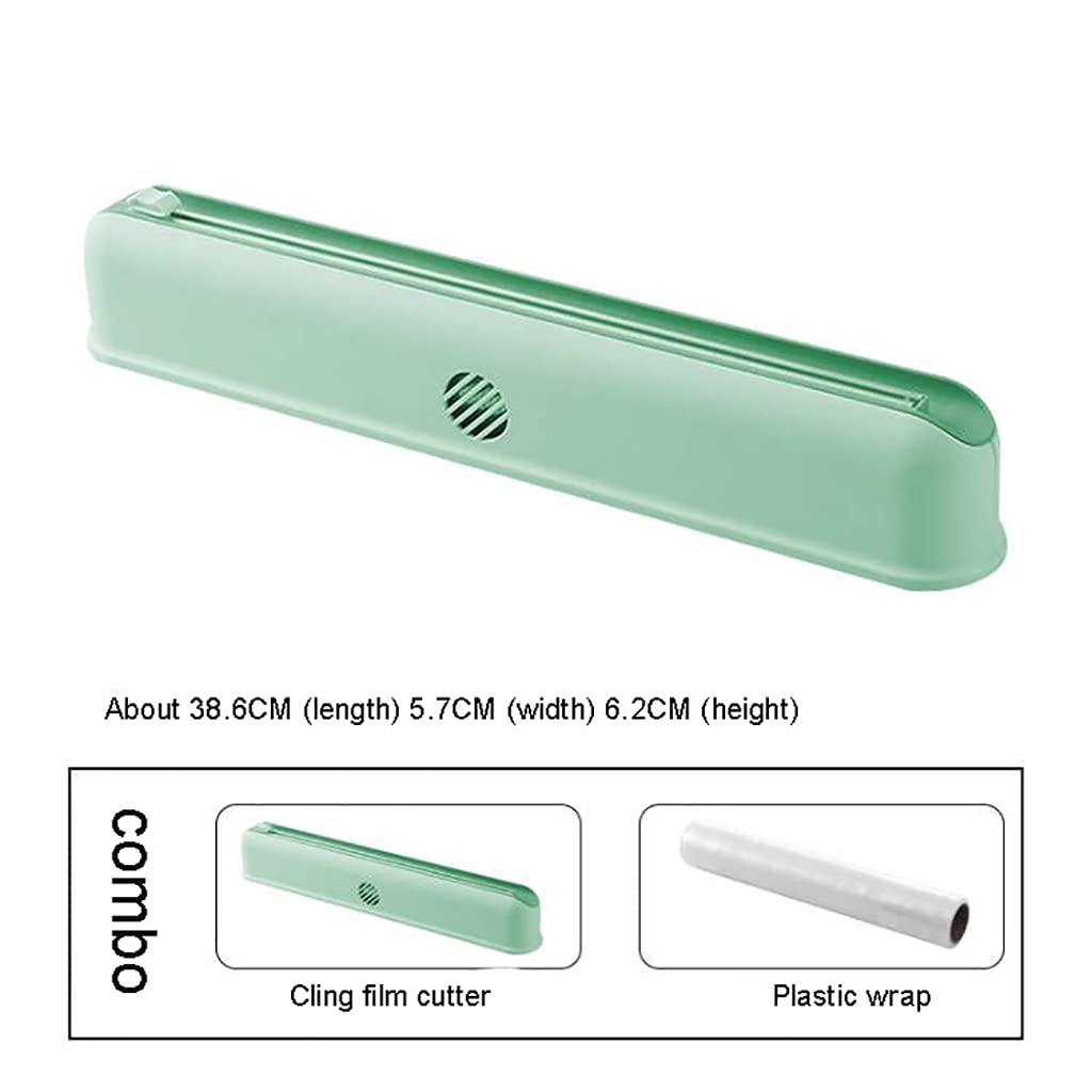 Film alimentaire pour restauration, distributeur et coupe-film alimentaire 38 cm, distributeur de film alimentaire et de papier d'aluminium de cuisine en plastique avec coupe-film magnétique, utilisé