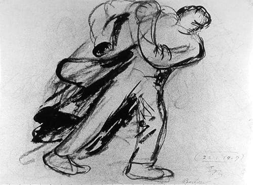Toile Ernst Barlach Homme au manteau Peinture Modern pour Déco Murale Salon Cosy