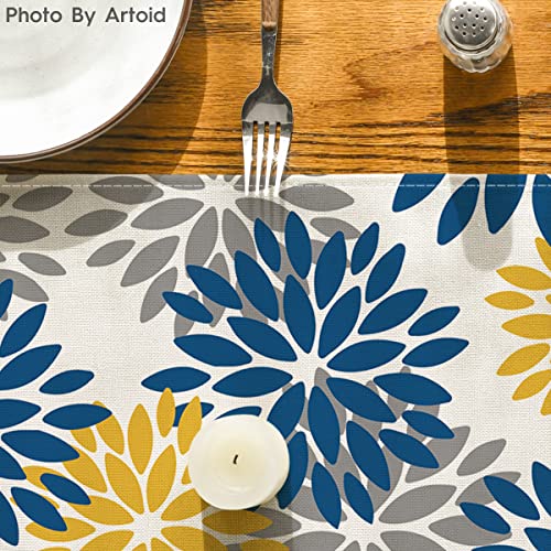 Artoid Mode Blue Dahlia Floral Pinnata Summer Table Runner, Spring Kitchen Dining Table Decoration for Home Party Decor 13x36 Inch by Artoid Mode - Used condition - Image 7