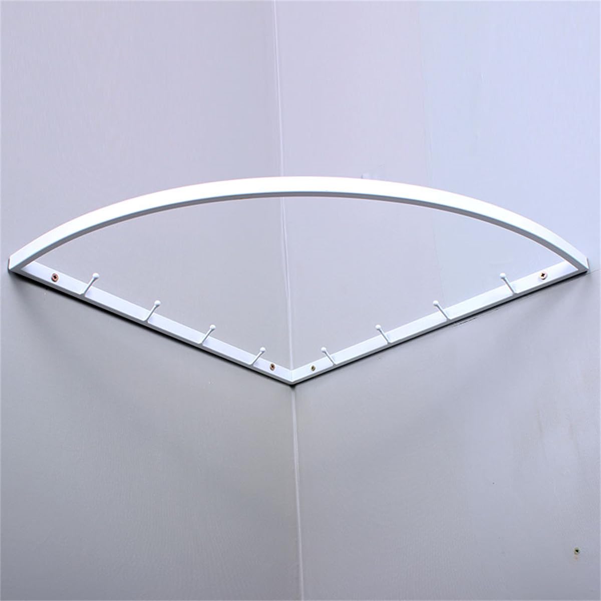 Corner Hanging Bar,Industrial Pipe Garment Rack,Iron Wall Mounted Corner Clothing Rack Hanger,Space Saver Hanging Pipe Clothes Rack, Heavy Duty Corner Garment Racks,Corner Garment Rod ,White,50x50cm