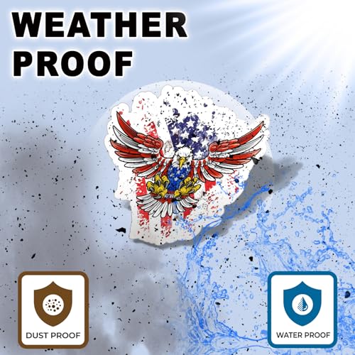 Image of American Eagle Patriotic Vinyl Waterproof Sticker Decal for Laptop Water Bottle Car Bumper USA Flag Eagle Sticker 5 Inch