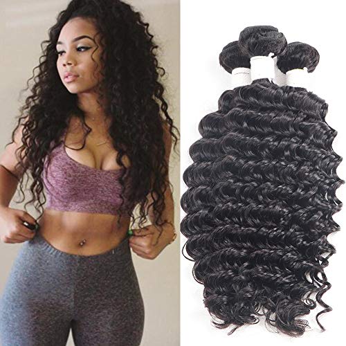 Youth Hair 9A Malaysian Deep Wave Virgin Human Hair 3 Bundles 100% Unprocessed Human Hair Extensions (18"20"22")