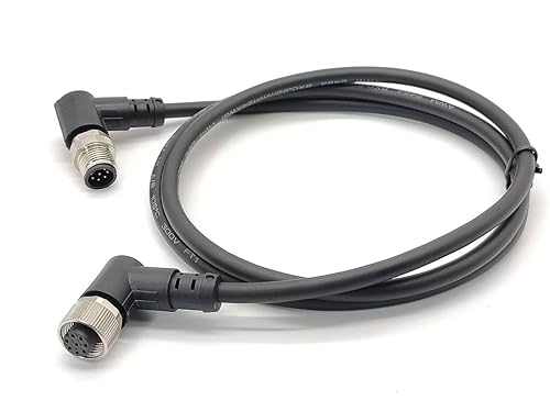 M12 Conector de ángulo recto macho a hembra A-Coding 1M AWG22 hembra a macho Cable M12 (8 pines)