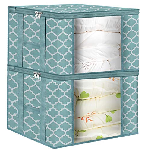 Large Comforter Storage Bag, Foldable Clothes Organizer Storage Bins Box for Closet
