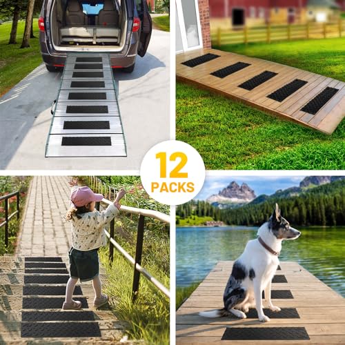 Hoxwell NBM1504-12 Pcs Rubber Stair Tread For Wooden Steps, 15.5 Inch X 4 Inch Skid Resistant Stair And Outdoor Stair thumb #6