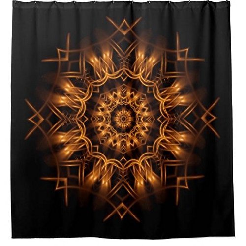 Old Gold Copper Medallion Shower Curtain 36 x 72 Inch