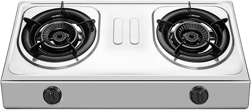 Gas Stove Gas 71cm Built-in Gas Cooktop LPG/NG Dual Fuel Gas Cooker 2 Burners Kitchen Hob Enamel Pan Stands 4.2KW Cyclone Fire Burner [Energy Class A] (Color : LPG) (Lpg)