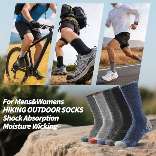 Merino Wool Hiking Socks Moisture Wicking Outdoor Walking for Men Women - image 4