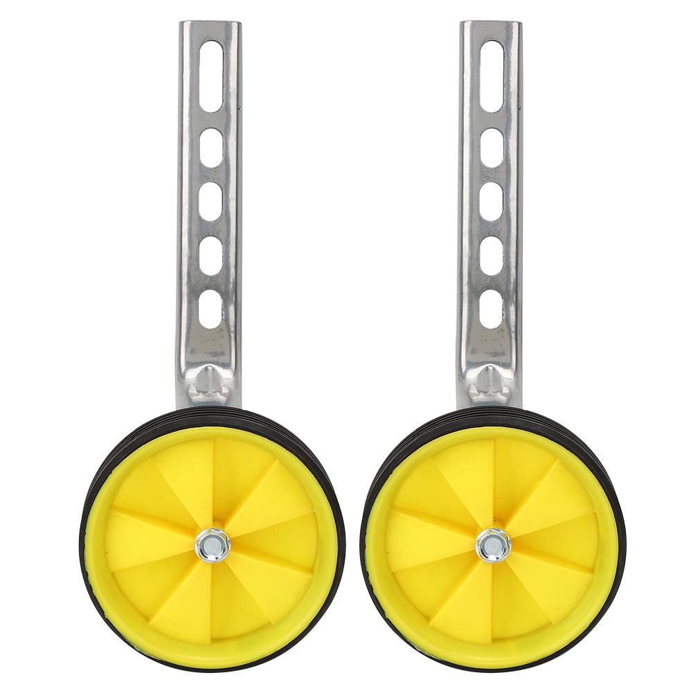 Keenso Ruota ausiliaria per bici universale per bambini, Ruote di supporto per bicicletta per bambini per 12 14 16 18 20 pollici (Gialla)
