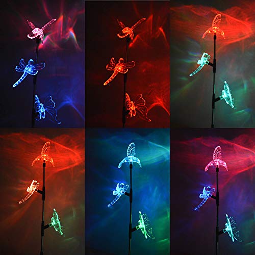 Luminária Solar Jardim PVC beija-flor, Borboleta e Libélula 1382