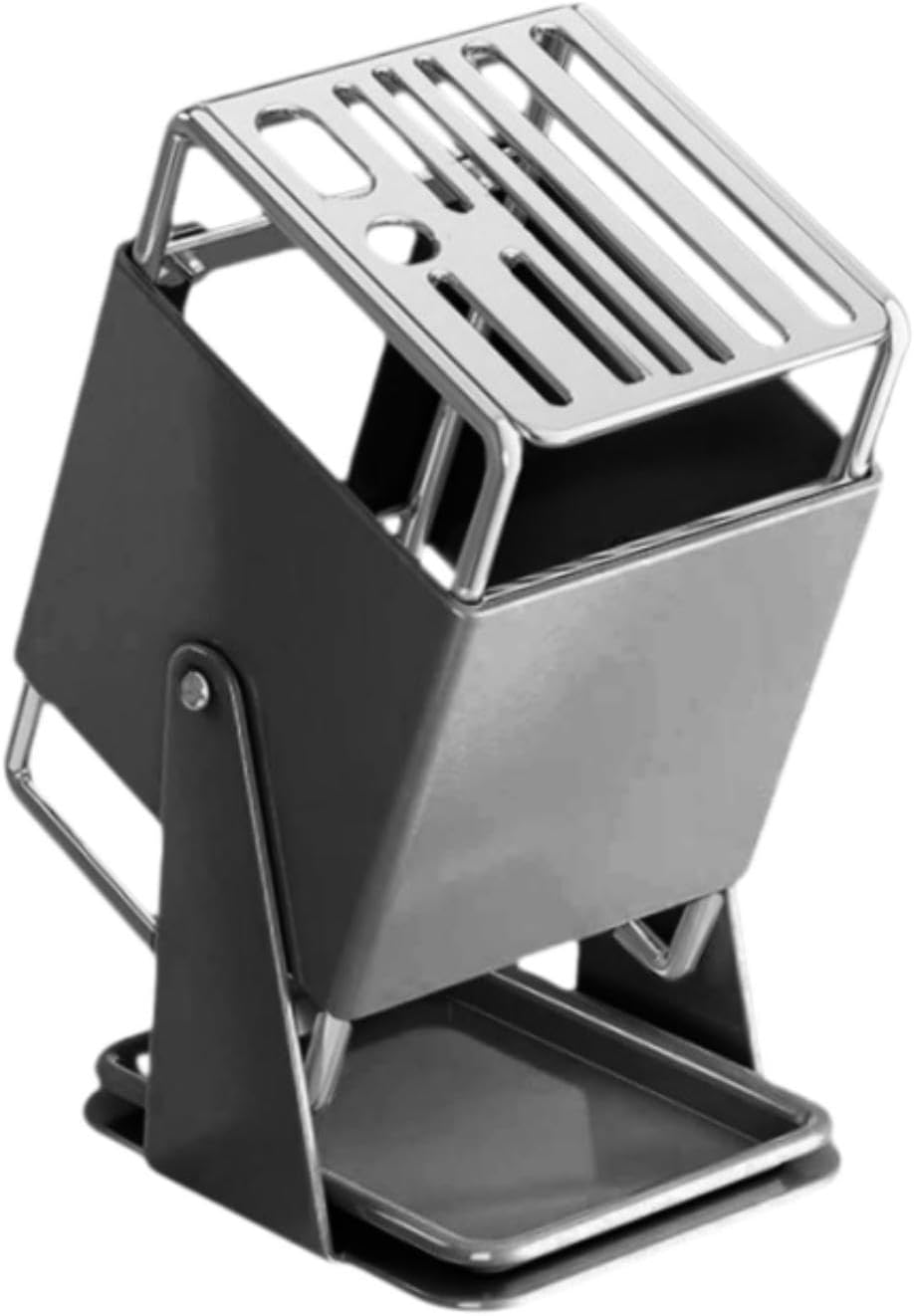 Universal Knife Block Knife Holder Modern Rotating with Scissors Slot Stable Storage Organizer without Knives for Restaurant, Gray