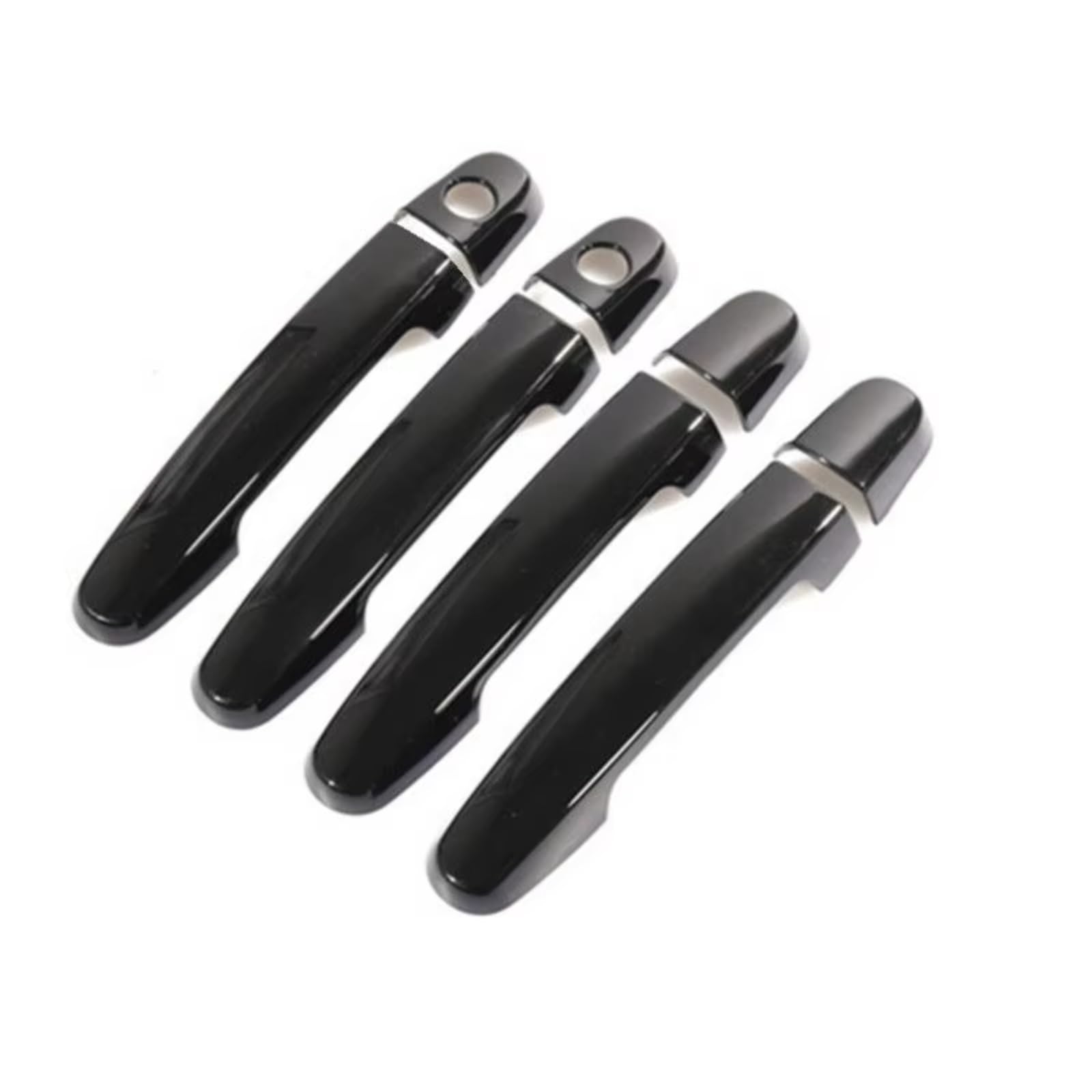 DSPOLIMV Outer Door Handle Cap Compatible with Toyota for Vitz XP90 for Yaris 2006-2011 Gloss Chrome Car Door Handle Cover Trim Styling Overlay Sticker(Gloss Black 2 Holes)