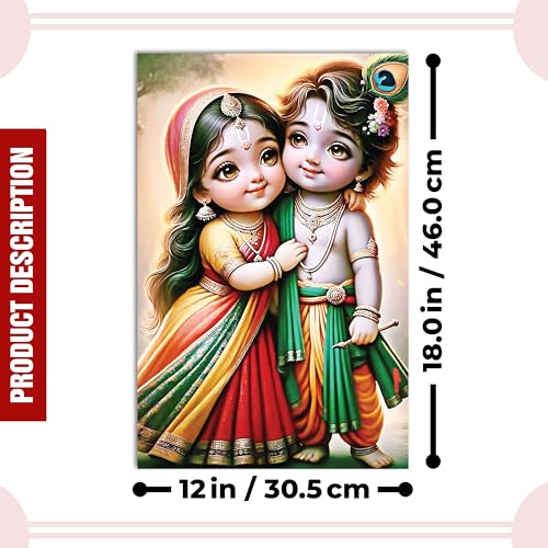 Image of Twinster Bal krishna Posters Photo for Pregnant Women, Baby Poster Self Adhesive (Size 45 cm by 30 cm) Pack of 1 (Design 19)
